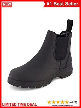 Chelsea Boots Soft Vegan Leather Non-Slip Memory Foam Ankle Boots for Women